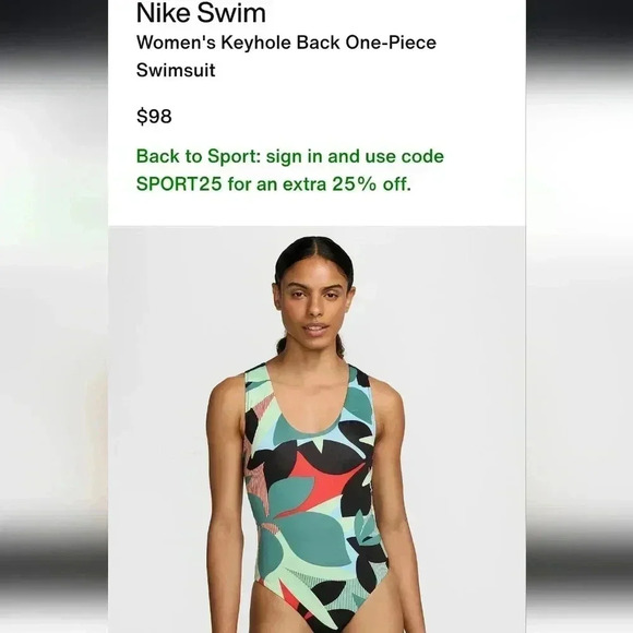 Nike Jungle Floral Bathing Suit - Picture 7 of 8